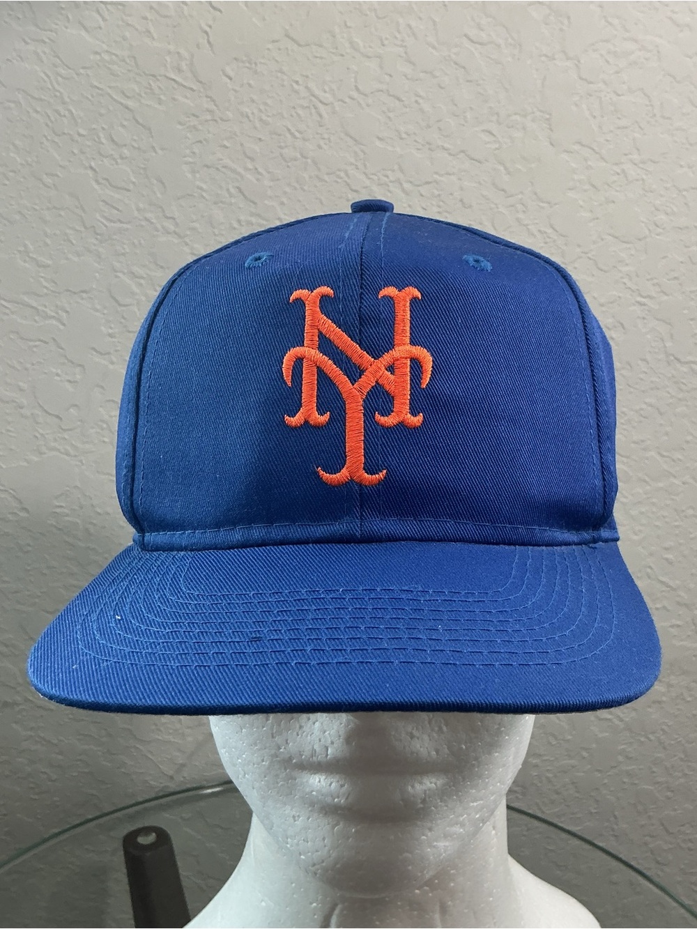 🏀 Vintage 90s Logo 7 New York Mets Snapback Hat MLB Blue OSFA Made in China